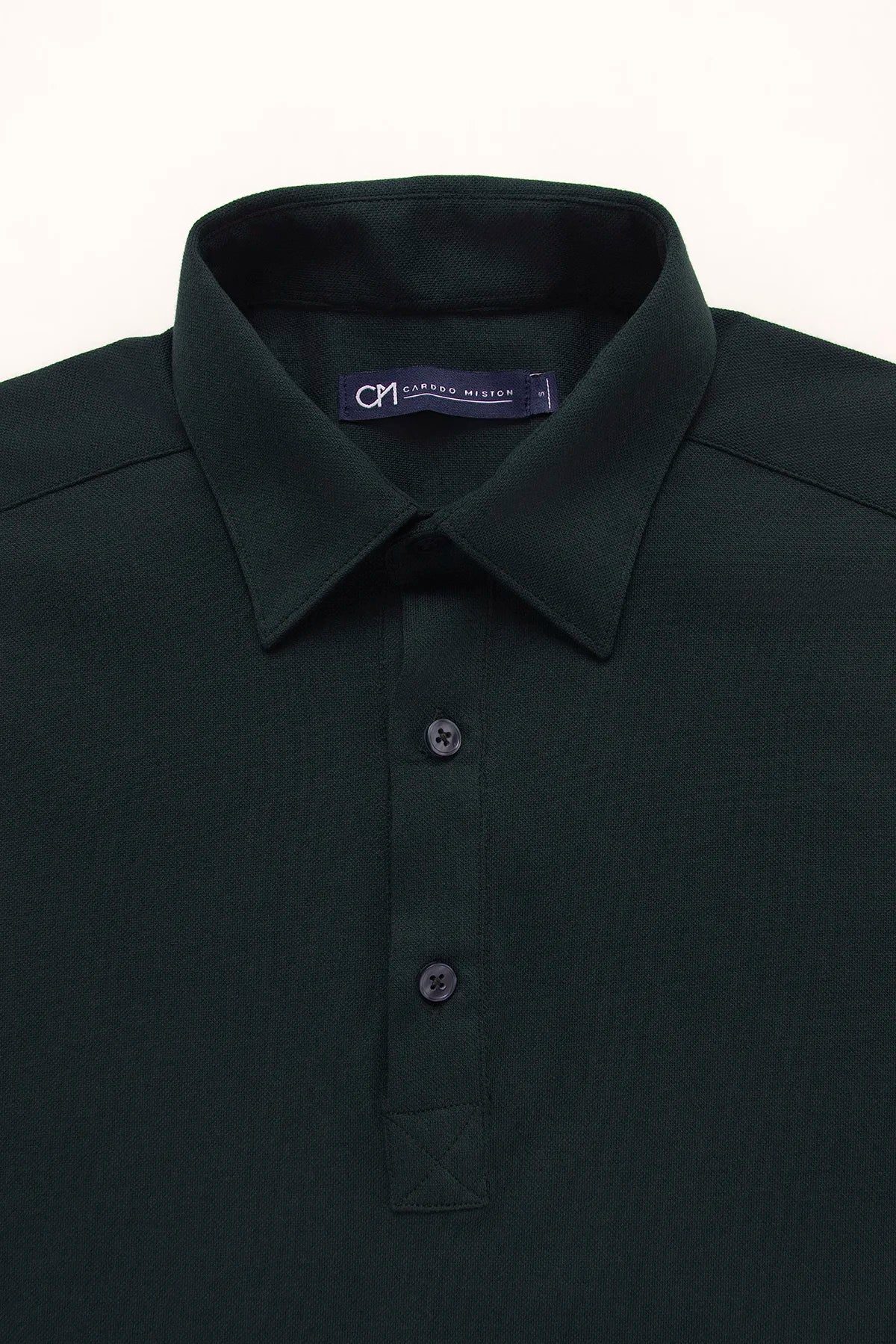 Camisa Piqué Polera Algodón Verde Botella